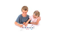 Rechenleiste mit 22 Wendeplättchen rot/blau aus RE-Plastic® und 10 Rechenzeichen im Polybeutel
