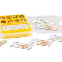 Euro - Geldkoffer + Einsatz 130 Scheine / 160 Münzen Spielgeld Münzgeld