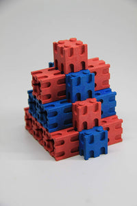 100 Steckwürfel rot/blau 2,0 cm aus RE-Wood®