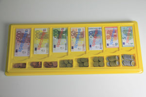 Euro - Geldkassette - 130 Scheine / 160 Münzen Spielgeld Münzgeld Banknoten