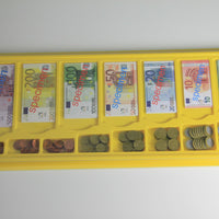 Euro - Geldkassette - 130 Scheine / 160 Münzen Spielgeld Münzgeld Banknoten
