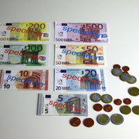 Euro Spielgeldsatz 22x Münzen / 22x Scheine Münzgeld Banknoten