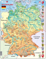 Larsen Puzzle Deutschlandkarte (topograhische Karte) 50-tlg.
