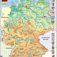 Larsen Puzzle Deutschlandkarte (topograhische Karte) 50-tlg.