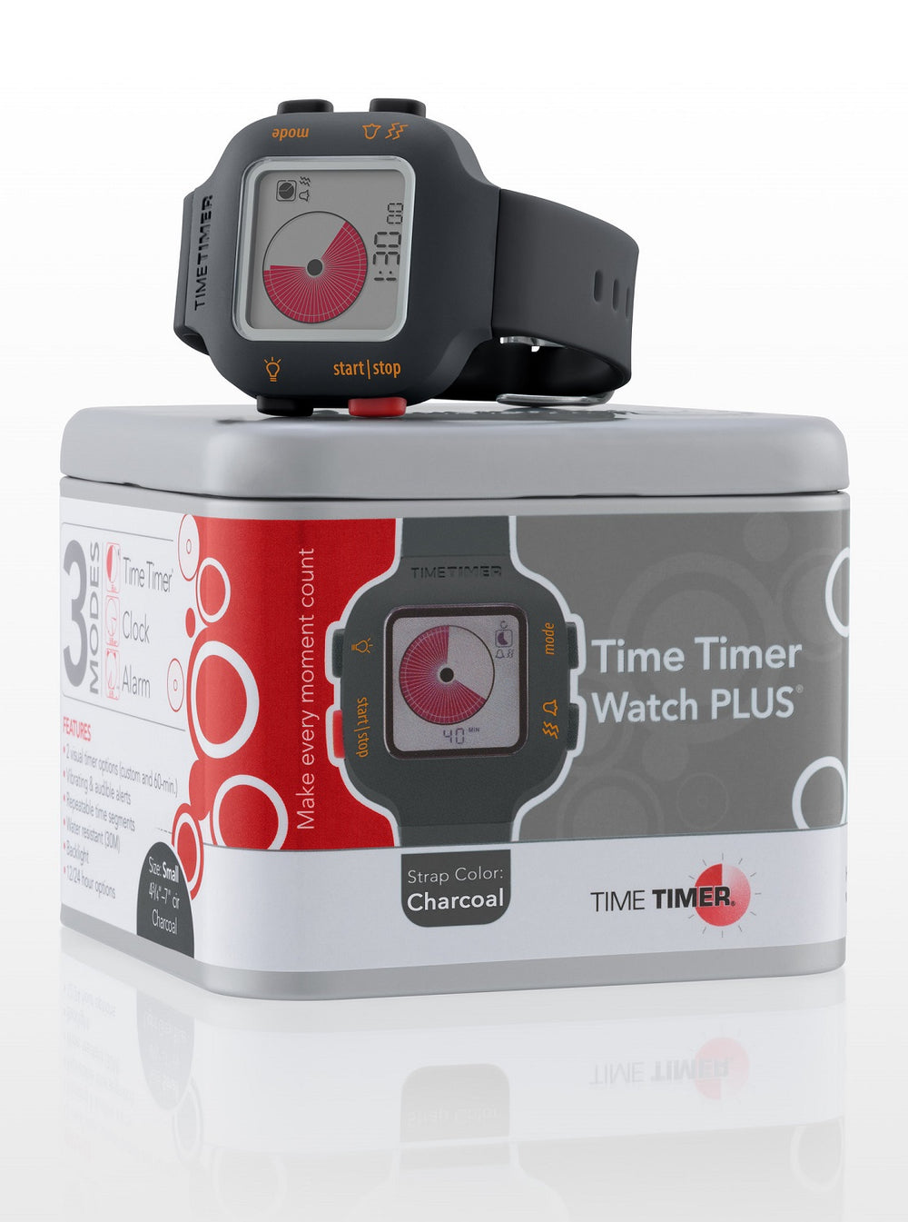 Time Timer Armbanduhr Damen/Kinder dunkelgrau/orange