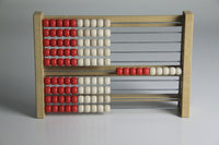 100`er Rechenrahmen rot-weiß, Abakus, student`s abacus, ReWood®
