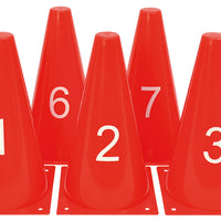 Zahlenkegel Markierungskegel, rot, 10-tlg.