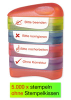 Siebdruck-Stempel "Perpetuum" 4 in 1, "Bitte beenden"
