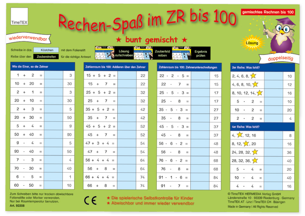 Zaubertafel Mathe Magie - Rechnen bis 100