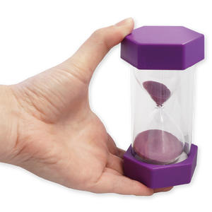 Sanduhr XL 12 cm hoch, 6,5 cm ø,  15 Minuten, blau