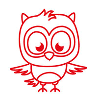 Siebdruck-Stempel "Perpetuum" rund "Eule"
