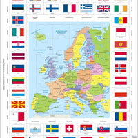 Larsen Puzzle Europa, mit Länderflaggen am Rand 70-tlg.
