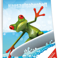 Hausaufgabenheft Frosch, 96 Seiten, A5 mit farbigen Wochentagen
