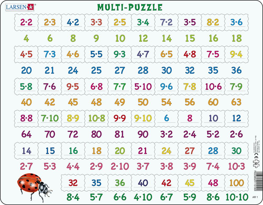 Larsen Puzzle Multiplikationsaufgaben 58-tlg.