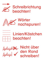 Siebdruck-Stempel "Perpetuum", 4 in 1, "Schreibrichtung beachten"
