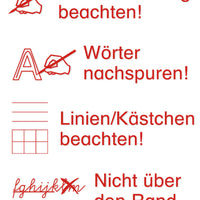 Siebdruck-Stempel "Perpetuum", 4 in 1, "Schreibrichtung beachten"