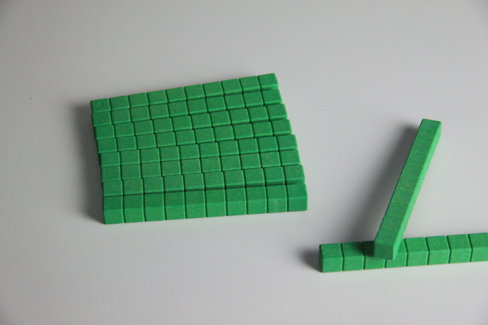 10 Farbige Dienes Zehnerstäbe grün Re-Wood®