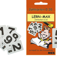 Sparset Lern Max / Lernfix Zählkarten Ziffernkarten Zahlenkarten 0-9 und 0-20