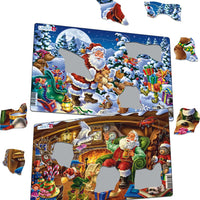 Larsen XC1 - Puzzle Santa Claus / Weihnachtsmann - 2 Stück mit 15 Teilen