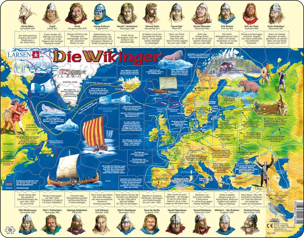 Larsen Puzzle Die Wikinger 102-tlg.