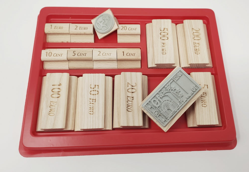 Euro Geldstempel 8 Münzen, 7 Scheine