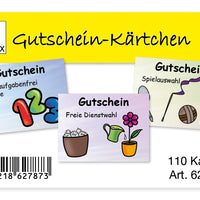 Gutschein-Kärtchen für Schüler/innen, 110 Stück im Etui