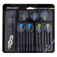 Longfield Steel/Soft Tip Dart Set mit 12 Pfeilen und Zubehör