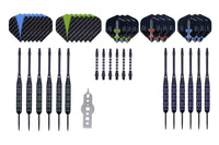 Longfield Steel Tip Dart Set mit 12 Pfeilen und Zubehör
