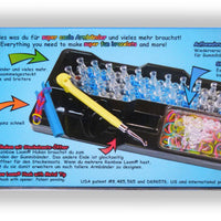 Rainbow Loom Starterset mit Metallnadel Inh. 600 Bands + kleiner Webrahmen + dt. Anleitung