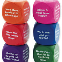 Set Flüster-Würfel 6-tlg. Deutsch "Fragen", 4 cm