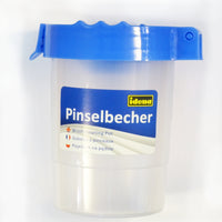 Pinselbecher mit Deckel, Kunststoff, blau