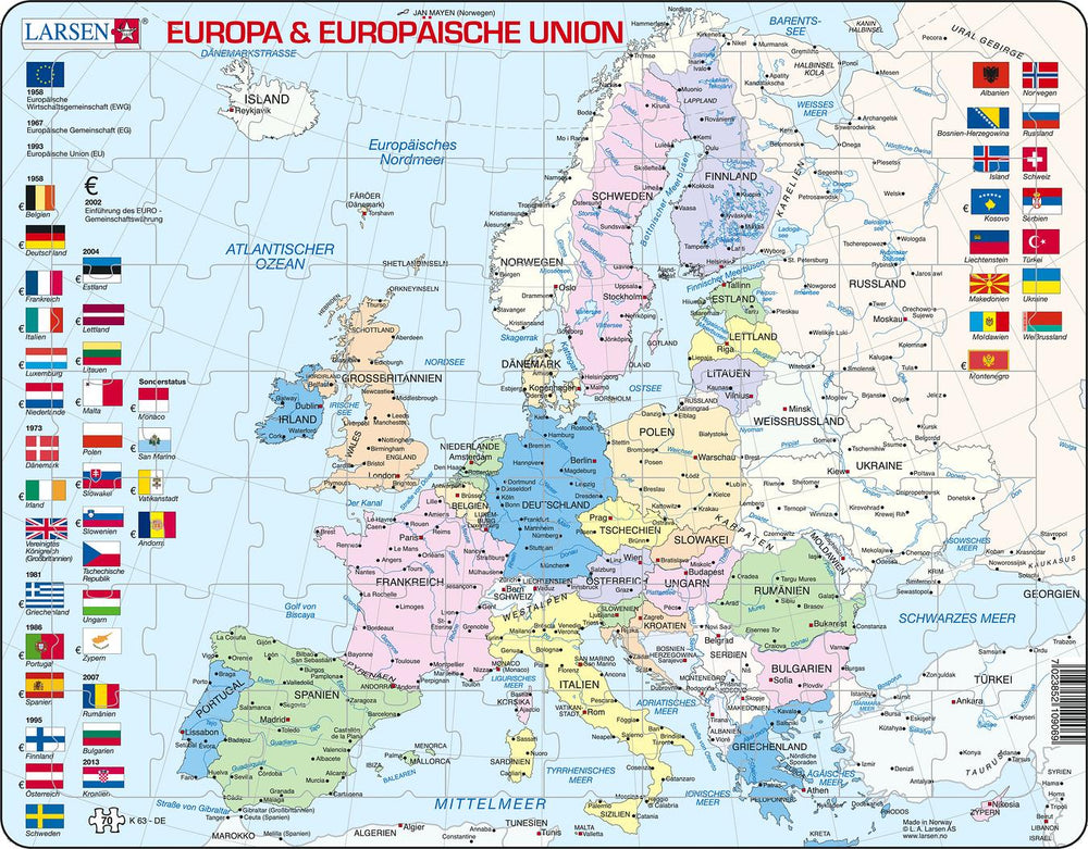 Larsen Puzzle -  Europa & Europäische Union 70-tlg