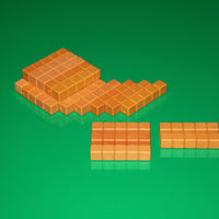 20 Farbige Dienes Fünferstäbe orange Re-Wood®