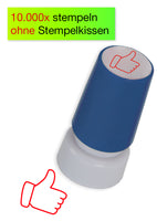 Siebdruck-Stempel "Perpetuum", "Daumen modern"
