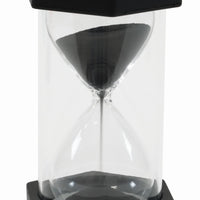 Sanduhr XL 12 cm hoch, 6,5 cm ø,  3 Minuten, schwarz