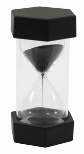 Sanduhr XL 12 cm hoch, 6,5 cm ø,  3 Minuten, schwarz