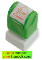 Siebdruck-Stempel "Perpetuum", "Hausaufgaben-Haus"
