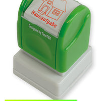 Siebdruck-Stempel "Perpetuum", "Hausaufgaben-Haus"