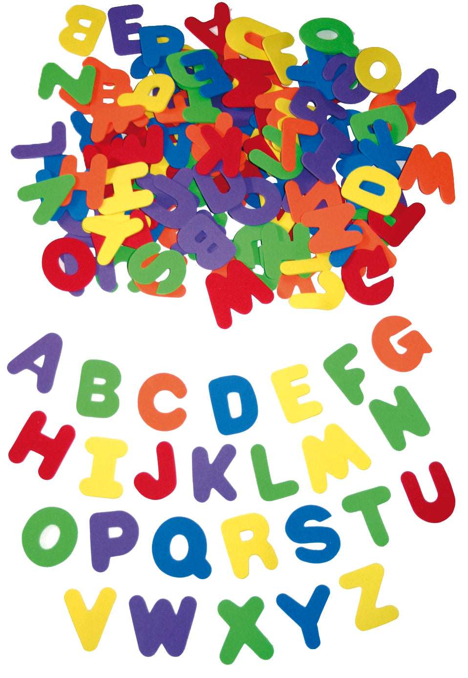Moosgummi Buchstaben groß, 6 Farben, 130 Stk.
