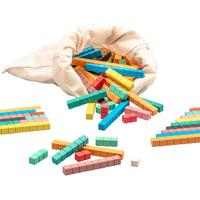 Rechenstäbchen in 10 Farben (126 Stück) aus Re-Wood®