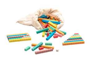 Rechenstäbchen in 10 Farben (126 Stück) aus Re-Wood®