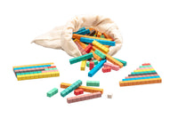 Rechenstäbchen in 10 Farben (126 Stück) aus Re-Wood®
