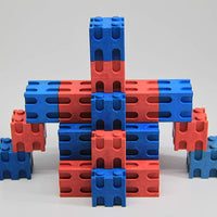 100 Steckwürfel rot/blau 2,0 cm aus RE-Wood®