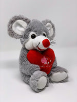 Inware 6933 - Kuscheltier Maus mit Herz, 18 cm, Schmusetier
