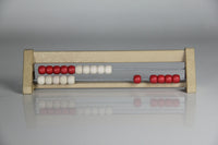 20`er Rechenrahmen rot-weiß, Abakus, student`s abacus, System "Kühnel" ReWood®
