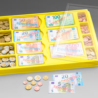 Euro - Geldkassette - 130 Scheine / 160 Münzen Spielgeld Münzgeld Banknoten