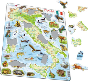 Larsen Puzzle Italia  mit Tiermotiven 65-tlg.