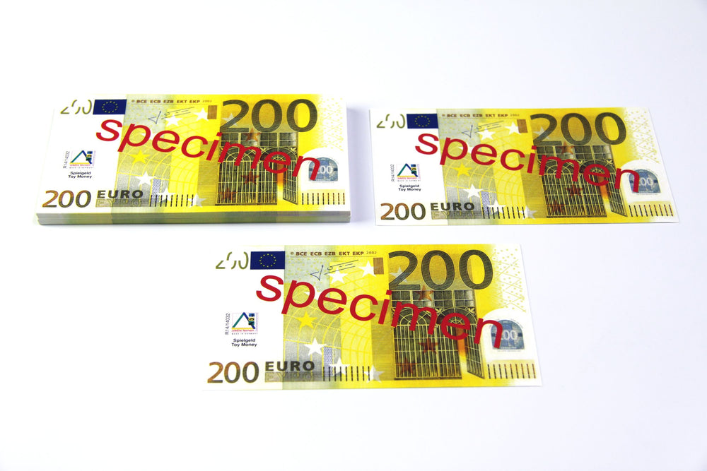 200 Euro Schein 100 Stück Banknoten Spielgeld  beidseitig bedruckt