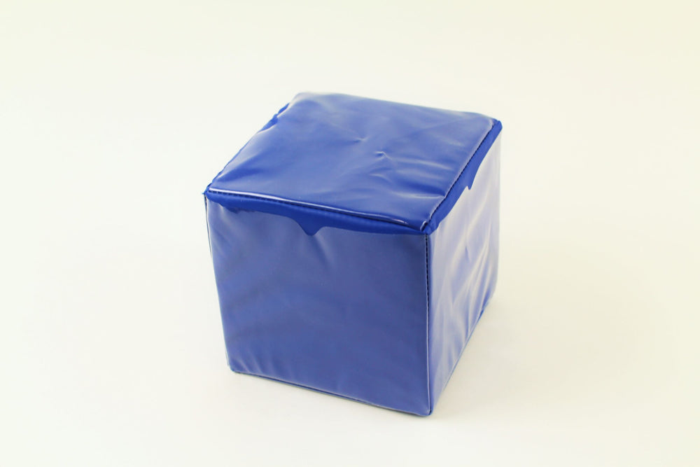 Blauer Blanko-Würfel mit Einstecktaschen 15,5 cm