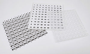Hundertertafel, passend zu den Steckwürfeln von Dick-System Grundplatte